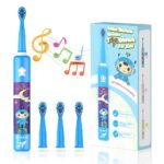 Periuta de Dinti Muzicala pentru Copii: 34,000 Vibratii, 4 Cantece, 3 Moduri de Curatare, Incarcare USB - Distractie si Igiena Orala Superioara, Albastra