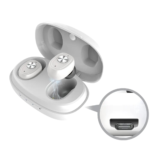 Aparat Auditiv cu Acumulator Vixev, set 2 Buc Stanga+Dreapta, Reincarcabil, Amplificator Sunet Intraauricular, Hipoacuzie Medie-Severa, incarcator cu Power Bank, Alb - imagine 3