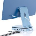 Hub iMac 7 in 1 Vixev, Multiple porturi USB C, USB A si Posibilitate de Extindere SSD si NVMe Albastru