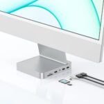 Hub iMac 7 în 1 Vixev, Multiple Porturi USB C, USB A și Posibilitate de Extindere SSD și NVMe, Gri