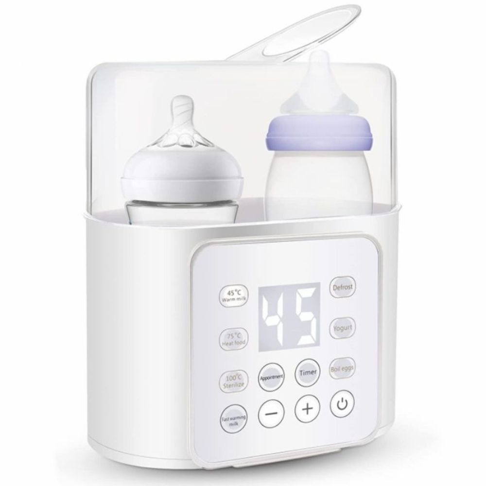 Incalzitor Biberoane Vixev, Sterilizator Multifunctional 12 in 1, Incalzire Rapida 2 Biberoane, Dezghetare, Preparare Lapte, Fierbere oua, Temperatura constanta 24H, Fara BPA, Afisaj LED, Alb